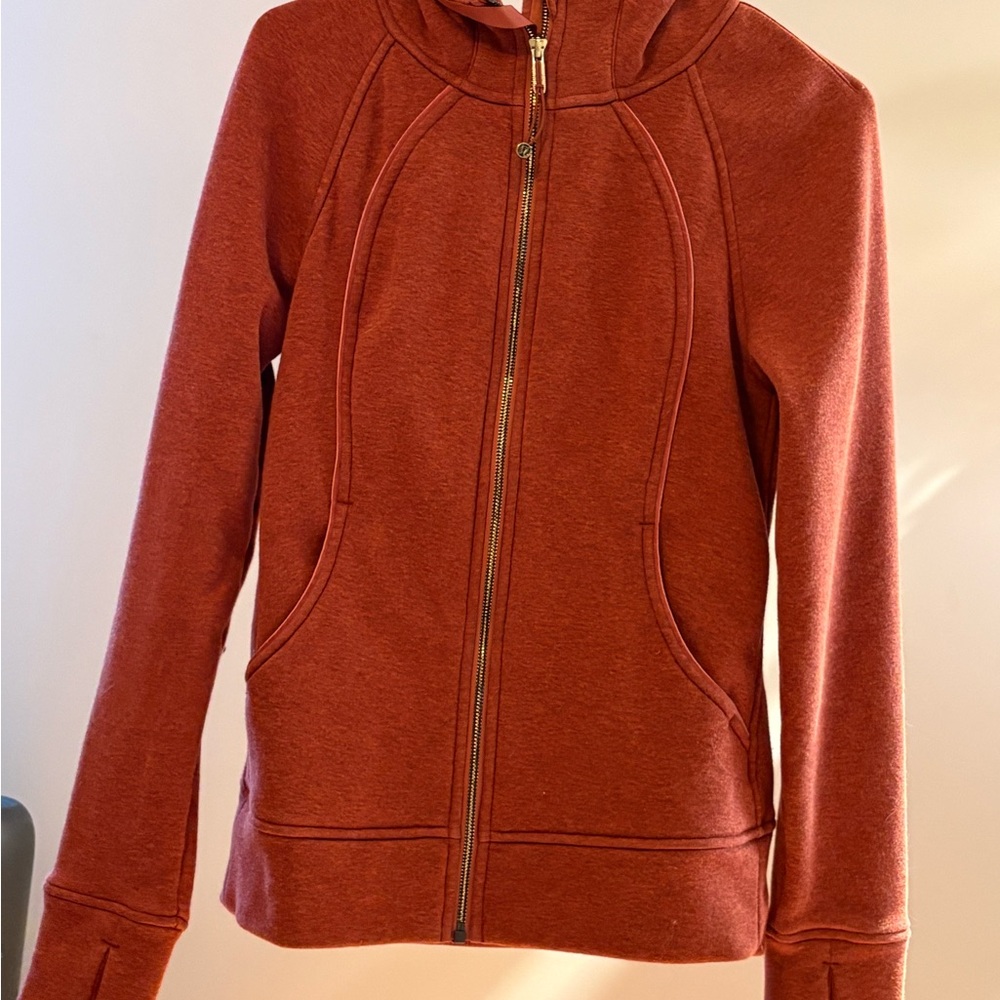 Lululemon plush scuba burnt orange rare!